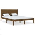 vidaXL Posteľný rám medovo-hnedý borovicový masív 140x190 cm