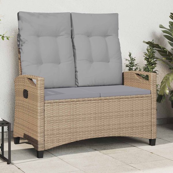 vidaXL Záhradná lavička Beige a svetlo šedá 105 x 60 x 112 cm