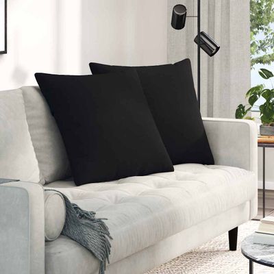 vidaXL Vankúše na pohovku 2 pcs Čierna 60 x 60 cm látka