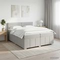 vidaXL Posteľ boxspring s matracom Svetlosivá 200 x 200 cm Látka