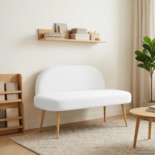 vidaXL čalúnená lavica so spätným opierkom Biela 110 x 60 x 76 cm