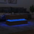 vidaXL Konferenčný stolík s LED osvetlením hnedý dub 90x50x40 cm