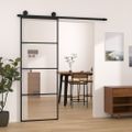 vidaXL Posuvné dvere s kovaním 76x205 cm ESG sklo a hliník
