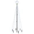 vidaXL Vianočný stromček s hrotom 108 studených bielych LED 180 cm