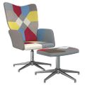 vidaXL Relaxačné kreslo s podnožkou vzor patchwork látkové