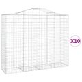 vidaXL Oblúkové gabiónové koše 10 ks 200x50x160/180 pozinkované železo