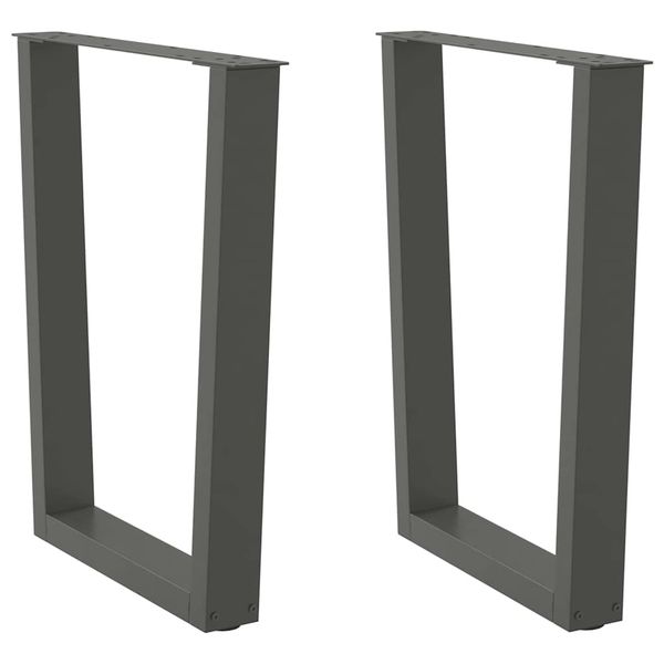 vidaXL Nohy k jedálenskému stolu v tvare V, 2 ks, antracitové, 60 x (72-73,3) cm, oceľ