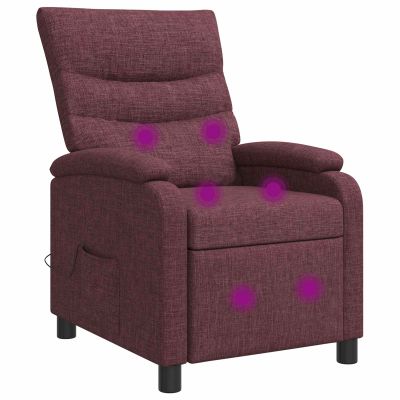 vidaXL Masážne relaxačné kreslo Fialová Látka
