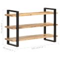 vidaXL Komoda s 3 policami 120x40x75 cm, surové mangové drevo
