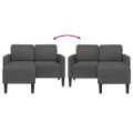 vidaXL 2-miestna pohovka s ležadlom v tvare L, tmavosivá, 125 cm, ľanová