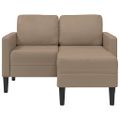 vidaXL 2-miestna pohovka s ležadlom v tvare L, cappuccino 125 cm, umelá koža