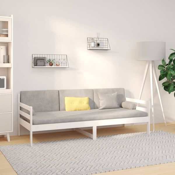 vidaXL Denná posteľ s matracom biela 90x190 cm masívna borovica