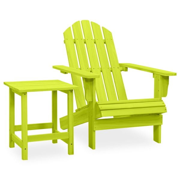 vidaXL Záhradná stolička Adirondack so stolíkom jedľový masív zelená