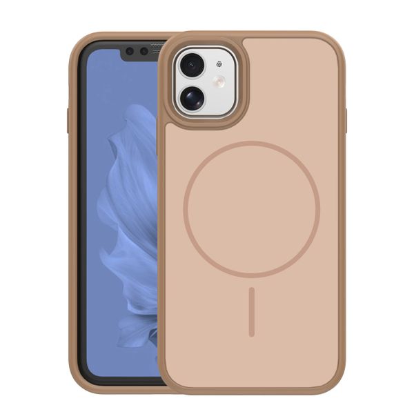 Rámové tenké Mag puzdro pre iPhone 11 hnedá
