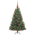 vidaXL Umelý Sklápací Vianočný Stromček Zelená 120 cm PVC a kov