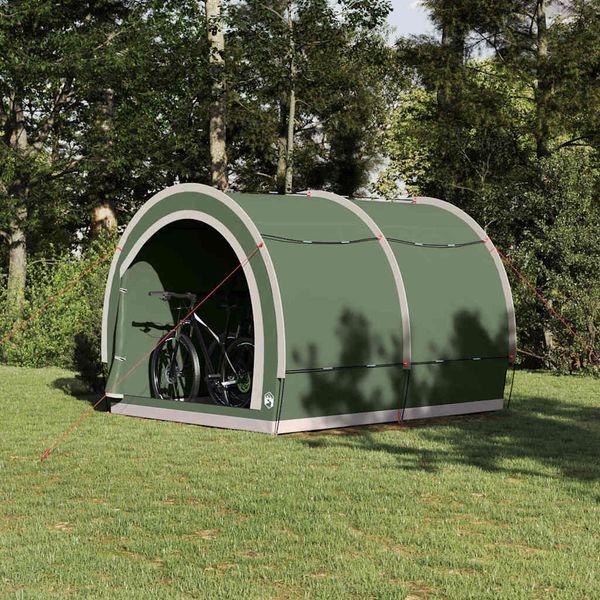 vidaXL Stan na uskladnenie bicyklov Zelená 256 x 222 x 182 cm taft