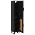 vidaXL Highboard Čierny dub 34,5 x 34 x 180 cm Kompozitné drevo