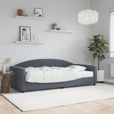 vidaXL Denná posteľ s matracom tmavosivá 90x190 cm zamat