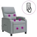vidaXL Masážne relaxačné kreslo Svetlosivá Látka