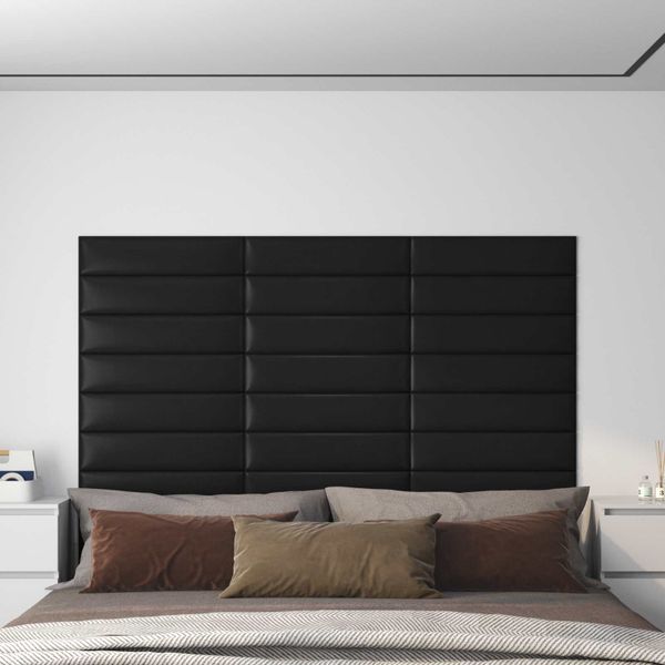 vidaXL Nástenný čelník 12 pcs 60 x 15 cm Čierny látka