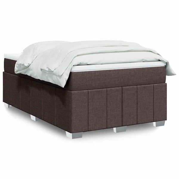 vidaXL Boxspring posteľ s matracom tmavohnedá 120x200 cm látka