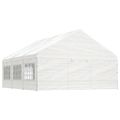 vidaXL Altánok so strechou, biely 6,69x5,88x3,75 m, polyetylén