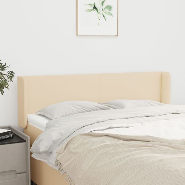 vidaXL Čelo postele so záhybmi krémový 147x16x78/88 cm látka
