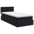vidaXL Polohovací postel s matrací Čierna 90 x 190 cm Zamat