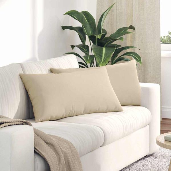 vidaXL Vankúše na pohovku 2 pcs Krémová 80 x 40 cm látka