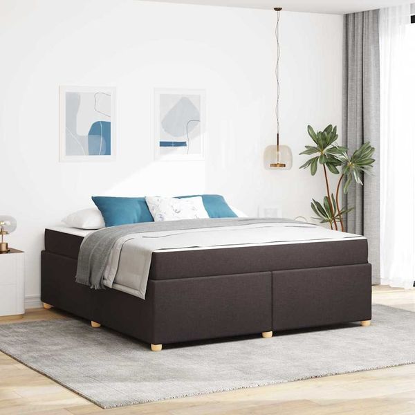 vidaXL Rám postele s matracmi Tmavohnedá 180 x 200 cm látka