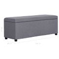 vidaXL Lavica s úložným priestorom 116 cm bledosivá polyester
