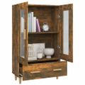 vidaXL Kredenc dymový dub 70x31x115 cm spracované drevo