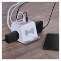 Prodlužovací kabel EMOS P0212CQ - kostka 2 m / 2 zásuvky / biely / 2×USB-A + 1×USB-C+Qi / 1,5 mm2