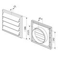 VENTS MV 120 VJ plastová gravitačná žalúzia s nástavcom 186x186