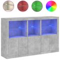 vidaXL Komoda s LED svetlami betónovo-sivá 162x37x100 cm