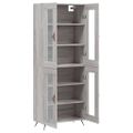 vidaXL Vysoká skrinka sivý dub sonoma 69,5x34x180 cm spracované drevo