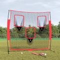 vidaXL Prenosná baseballová sieť čiernočervená 183x105x183cm polyester