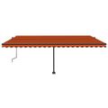 vidaXL Samostatne stojaca automatická markíza 500x300cm oranžovo-hnedá