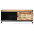 vidaXL Konferenčný stolík 90x50x35 cm mangovník a prírodná trstina