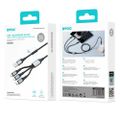 BWOO 3-v-1 Kábel USB - USB-C, Lightning, Micro USB 1m 3A X274 čierny
