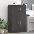 vidaXL Úložná skrinka 2 ks Čierny 80 x 40 x 130 cm Oceľ Zamykateľné