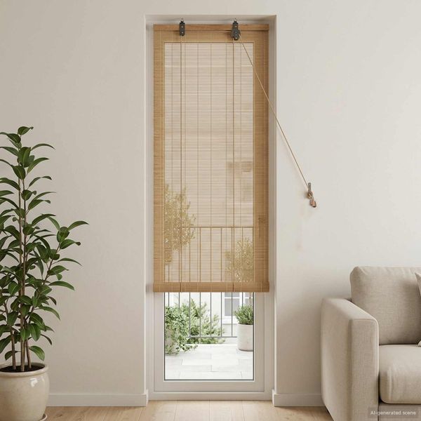 vidaXL Roleta Hnedá 40 x 220 cm Bambus
