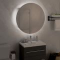 vidaXL Kúpeľňová skrinka s okrúhlym zrkadlom a LED biela 47x47x17,5 cm