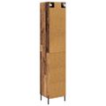 vidaXL Highboard Staré drevo 34,5 x 34 x 180 cm Kompozitné drevo