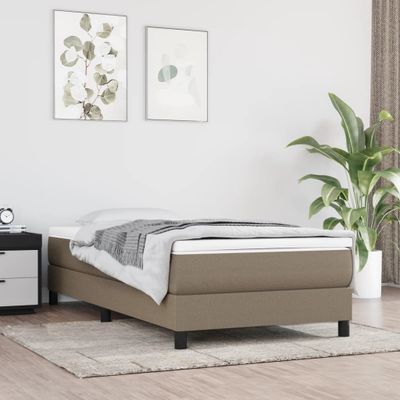 vidaXL Posteľný rám s boxspringom sivohnedá 100x200 cm látka