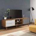 vidaXL TV skrinka MOLDE, hnedá 158x40x49 cm, borovicový masív