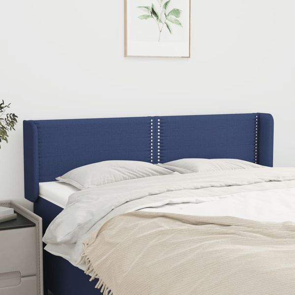 vidaXL Čelo postele so záhybmi modrý 147x16x78/88m látka