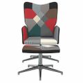 vidaXL Relaxačné kreslo s podnožkou vzor patchwork látkové