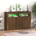 vidaXL Komoda s LED, hnedý dub 115,5x30x75 cm