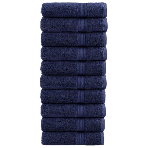 vidaXL Prémiové sprchové uteráky SOLUND 10 ks tmavomodré 70x140 cm